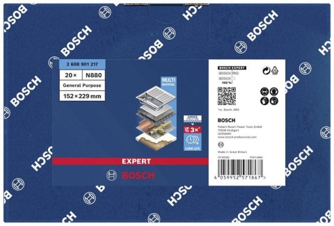 ARKUSZ Z WŁÓKNINY EXPERT N880 152*229MM UNIV BOSCH ARKUSZ Z WŁÓKNINY EXPERT N880 152*229MM UNIV BOSCH