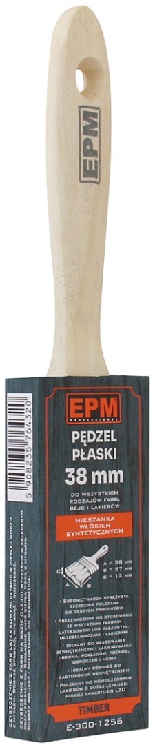 PĘDZEL ANGIELSKI PŁASKI TIMBER 38MM 1.5'' EPM PĘDZEL ANGIELSKI PŁASKI TIMBER 38MM 1.5'' EPM
