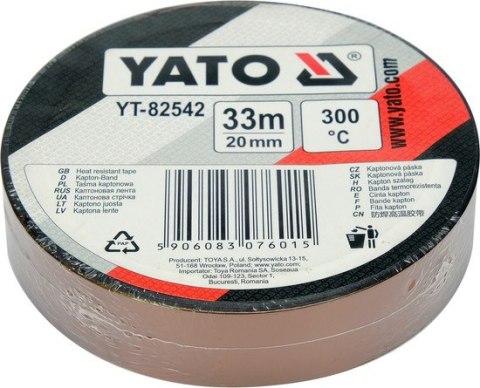TAŚMA KAPTONOWA 20MM ODPORNA NA WYSOKIE TEMPERATURY YATO TAŚMA KAPTONOWA 20MM ODPORNA NA WYSOKIE TEMPERATURY YATO