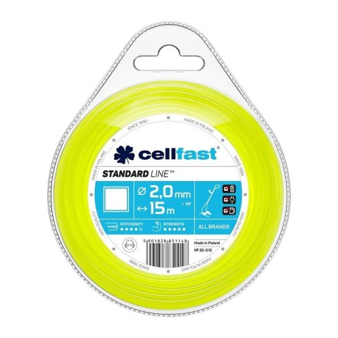 ŻYŁKA DO WYKASZARKI KWADRAT 2.0MM 15M CELL-FAST ŻYŁKA DO WYKASZARKI KWADRAT 2.0MM 15M CELL-FAST