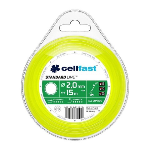ŻYŁKA DO WYKASZARKI OKRĄGŁA 2.0MM 15M CELL-FAST ŻYŁKA DO WYKASZARKI OKRĄGŁA 2.0MM 15M CELL-FAST