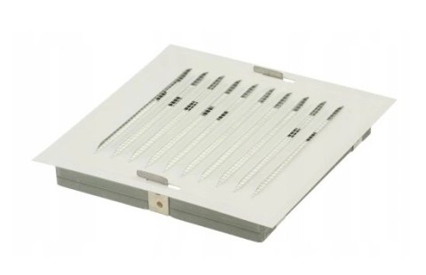 KRATKA METALOWA SKOŚNA W RAMCE Z SIATKĄ 14*14CM BIAŁA AIR ROXY KRATKA METALOWA SKOŚNA W RAMCE Z SIATKĄ 14*14CM BIAŁA AIR ROXY