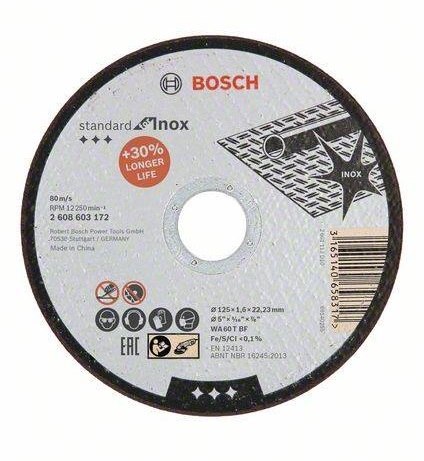 TARCZA PŁASKA INOX T1A 125*1.6*22 INOX-STANDARD BOSCH TARCZA PŁASKA INOX T1A 125*1.6*22 INOX-STANDARD BOSCH
