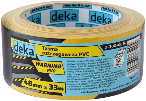 TAŚMA OSTRZEGAWCZA ŻÓŁTO-CZARNA 48MM*33M DEKA TAŚMA OSTRZEGAWCZA ŻÓŁTO-CZARNA 48MM*33M DEKA