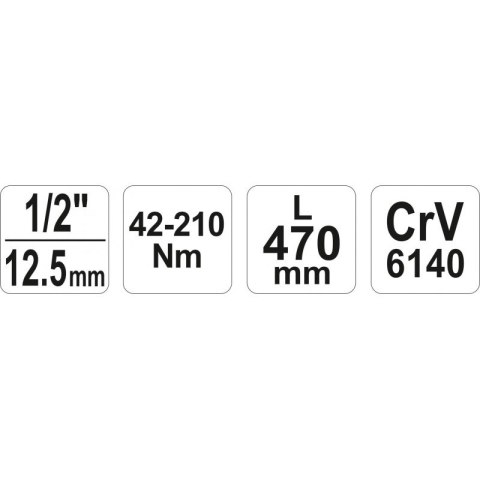 KLUCZ DYNAMOMETRYCZNY 1/2'' 42-210NM YATO KLUCZ DYNAMOMETRYCZNY 1/2'' 42-210NM YATO