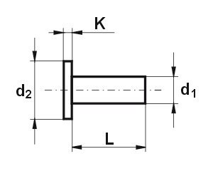 NIT ALUMINIOWY PEŁNY Z ŁBEM WALCOWYM 5.0*10 MM UN