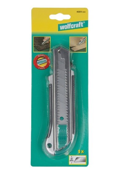 NÓŻ PROFESJONALNY Z ODŁAMYWANYM OSTRZEM 25MM WOLFCRAFT NÓŻ PROFESJONALNY Z ODŁAMYWANYM OSTRZEM 25MM WOLFCRAFT