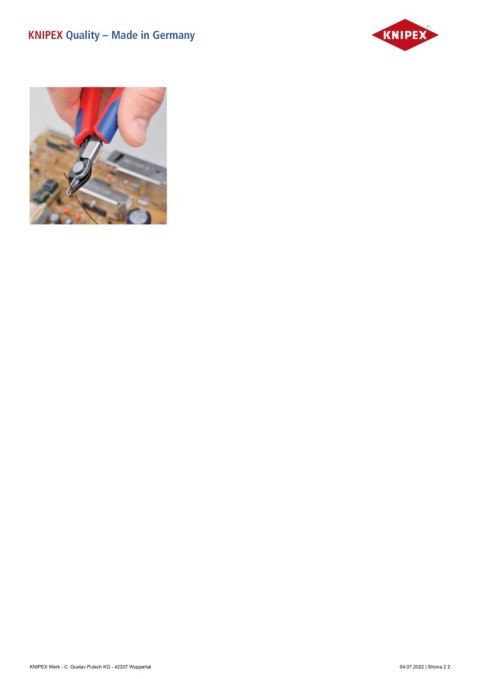 SZCZYPCE DO CIĘCIA 125MM ELECTRONIC SUPER KNIPS KNIPEX SZCZYPCE DO CIĘCIA 125MM ELECTRONIC SUPER KNIPS KNIPEX