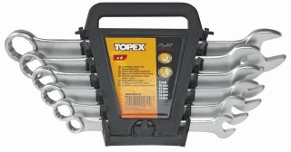 KOMPLET KLUCZY PŁASKO-OCZKOWYCH 12-SZTUKOWY 6-22MM TOPEX