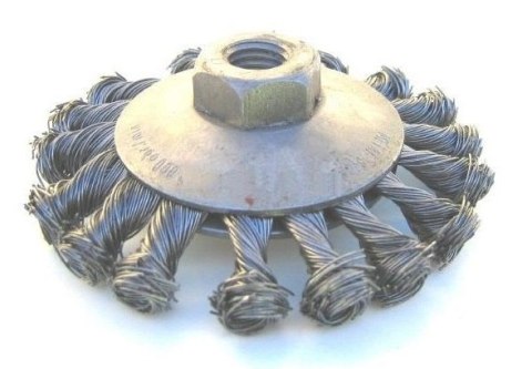 SZCZOTKA TARCZOWO-KĄTOWA DRUT STALOWY SPLATANY M-14 FI120MM UN SZCZOTKA TARCZOWO-KĄTOWA DRUT STALOWY SPLATANY M-14 FI120MM UN