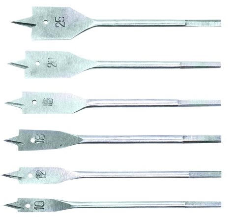 WIERTŁA ŁOPATKOWE DO DREWNA 10-25MM KOMPLET 6SZTUK TOP TOOLS WIERTŁA ŁOPATKOWE DO DREWNA 10-25MM KOMPLET 6SZTUK TOP TOOLS