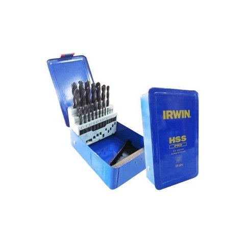 KOMPLET WIERTEŁ DO METALU HSS PRO 25 SZTUK 1-13MM IRWIN KOMPLET WIERTEŁ DO METALU HSS PRO 25 SZTUK 1-13MM IRWIN