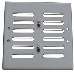 KRATKA METALOWA Z SZYLDEM NIERDZEWNYM 14*14CM I ŻALUZJĄ UN