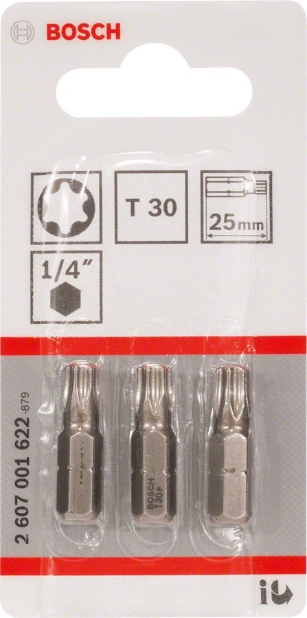BIT, GROT, KOŃCÓWKA T30 EH 25MM 3 SZT. BOSCH BIT, GROT, KOŃCÓWKA T30 EH 25MM 3 SZT. BOSCH