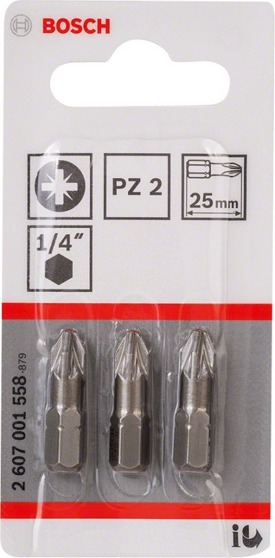 BIT, GROT, KOŃCÓWKA PZ2 EH 25MM 3 SZT. BOSCH BIT, GROT, KOŃCÓWKA PZ2 EH 25MM 3 SZT. BOSCH