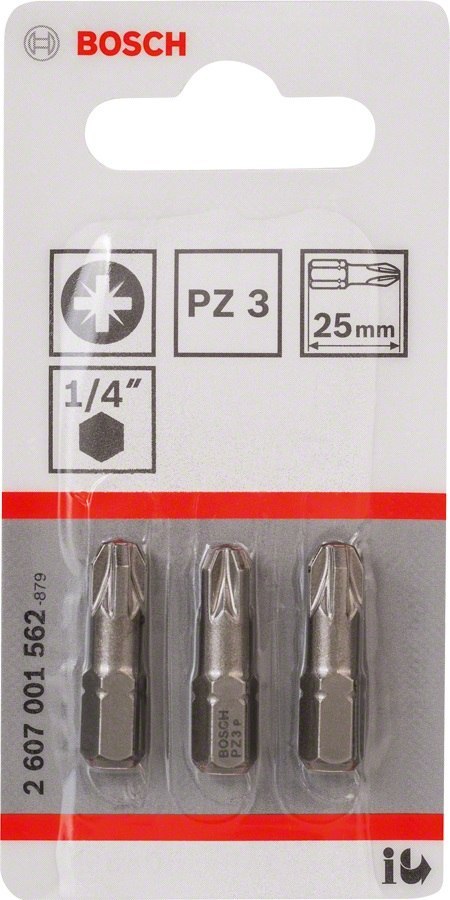 BIT, GROT, KOŃCÓWKA PZ3 EH 25MM 3 SZT. BOSCH BIT, GROT, KOŃCÓWKA PZ3 EH 25MM 3 SZT. BOSCH