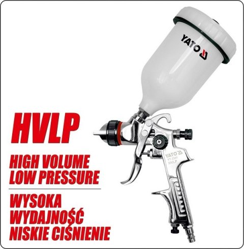 PISTOLET LAKIERNICZY HVLP 0.6L 1.5MM YATO PISTOLET LAKIERNICZY HVLP 0.6L 1.5MM YATO