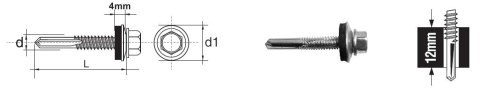 WKRĘT SAMOWIERTNY Z ŁBEM 6-KĄTNYM HWH 5.5*50MM Z EPDM 16MM UN WKRĘT SAMOWIERTNY Z ŁBEM 6-KĄTNYM HWH 5.5*50MM Z EPDM 16MM UN