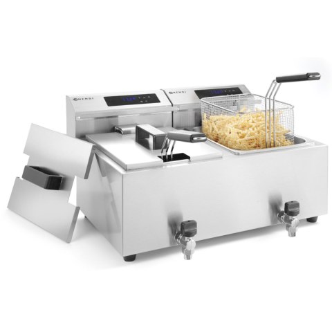 Frytownica frytkownica z panelem cyfrowym Mastercook z kranem 2x8L 2x3500W Frytownica frytkownica z panelem cyfrowym Mastercook z kranem 2x8L 2x3500W