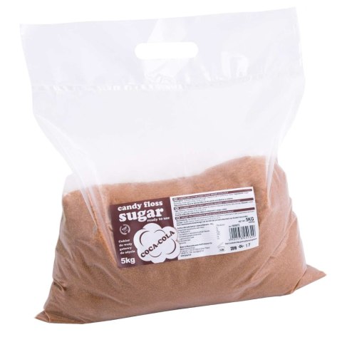 Kolorowy smakowy cukier do waty cukrowej brązowy o smaku coca coli 5kg Kolorowy smakowy cukier do waty cukrowej brązowy o smaku coca coli 5kg