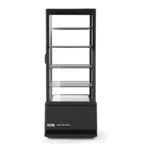 Witryna chłodnicza cukiernicza 4 półki 98L LED - czarna Witryna chłodnicza cukiernicza 4 półki 98L LED - czarna