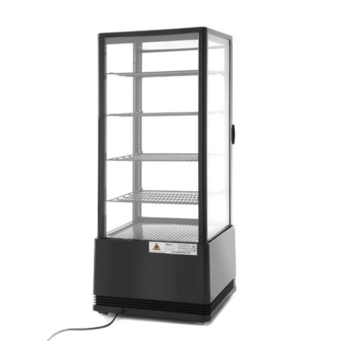 Witryna chłodnicza cukiernicza 4 półki 98L LED - czarna Witryna chłodnicza cukiernicza 4 półki 98L LED - czarna