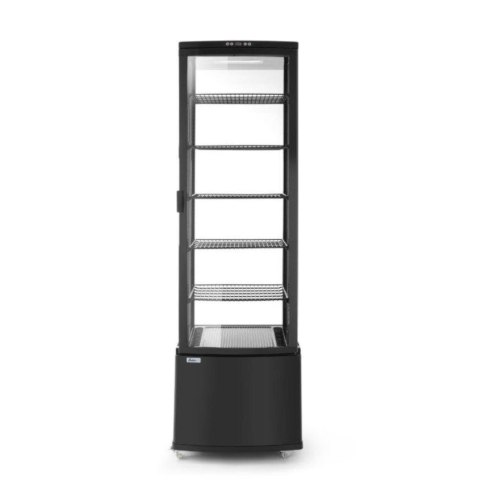 Witryna chłodnicza cukiernicza na kółkach 5 półek 280L LED - czarna Witryna chłodnicza cukiernicza na kółkach 5 półek 280L LED - czarna
