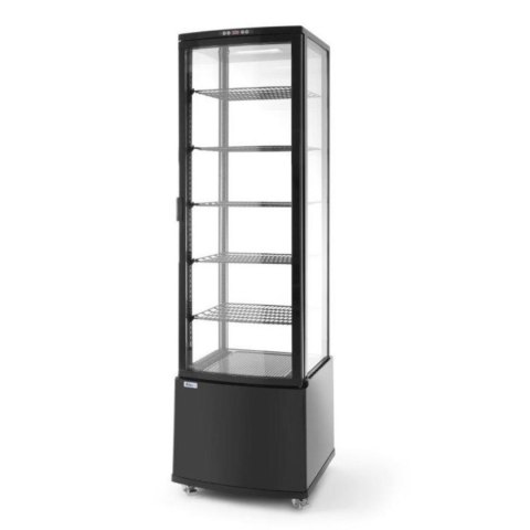 Witryna chłodnicza cukiernicza na kółkach 5 półek 280L LED - czarna Witryna chłodnicza cukiernicza na kółkach 5 półek 280L LED - czarna