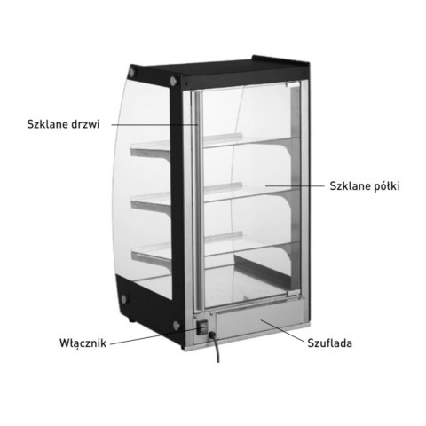 Witryna neutralna samoobsługowa do prezentacji i wydawania potraw LED szer. 415mm Witryna neutralna samoobsługowa do prezentacji i wydawania potraw LED szer. 415mm
