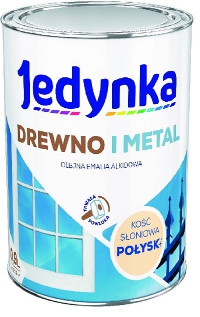 EMALIA ALKIDOWA DO DREWNA I METALU KOŚĆ SŁONIOWA 0,9L JEDYNKA EMALIA ALKIDOWA DO DREWNA I METALU KOŚĆ SŁONIOWA 0,9L JEDYNKA