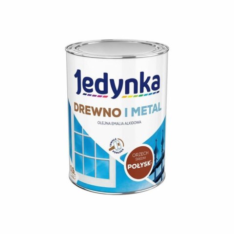EMALIA ALKIDOWA DO DREWNA I METALU ORZECH ŚREDNI 0,9L JEDYNKA EMALIA ALKIDOWA DO DREWNA I METALU ORZECH ŚREDNI 0,9L JEDYNKA