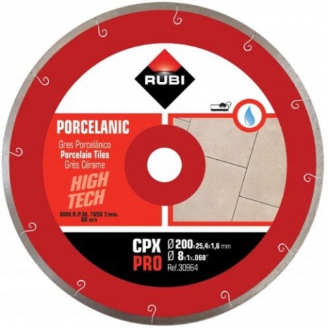 TARCZA DIAMENTOWA DO GRESU PORCELANOWEGO CPX 200 PRO 25,4MM RUBI TARCZA DIAMENTOWA DO GRESU PORCELANOWEGO CPX 200 PRO 25,4MM RUBI