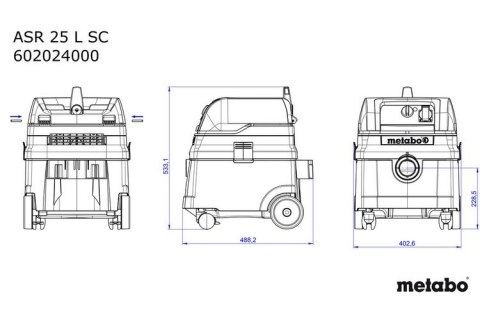 ODKURZACZ PRZEMYSŁOWY ASR 25 L SC METABO ODKURZACZ PRZEMYSŁOWY ASR 25 L SC METABO