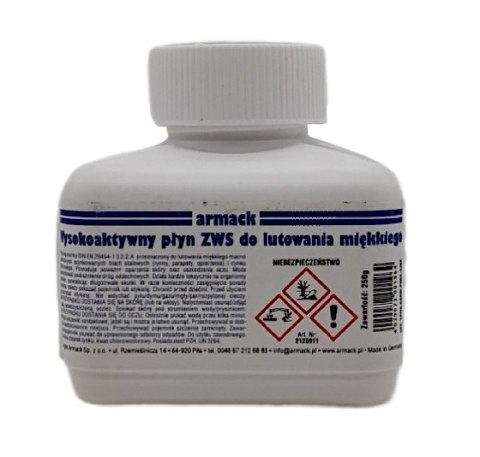 PŁYN - KWAS DO LUTOWANIA MIĘKKIEGO ZWS 250G ARMACK PŁYN - KWAS DO LUTOWANIA MIĘKKIEGO ZWS 250G ARMACK