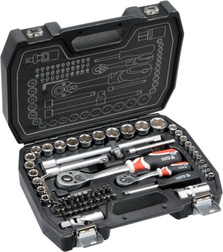 ZESTAW NARZĘDZIOWY 1/2'' 1/4' 72 CZĘŚCI M YATO