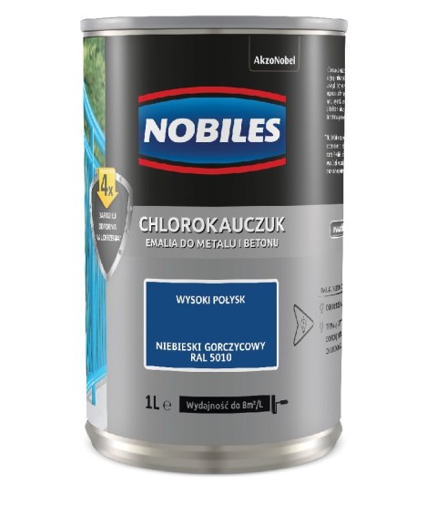 EMALIA CHLOROKAUCZUKOWA NIEBIESKI GORCZYCA RAL 5010 0.9L NOBILES EMALIA CHLOROKAUCZUKOWA NIEBIESKI GORCZYCA RAL 5010 0.9L NOBILES