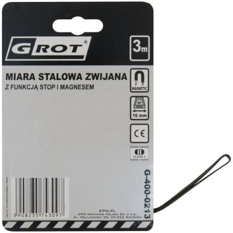 MIARA ZWIJANA GROT 10M*25MM GROT MIARA ZWIJANA GROT 10M*25MM GROT