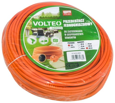 PRZEDŁUŻACZ OGRODOWY 10M PRZEWÓD H05VV-F 2*1MM VOLTEO PRZEDŁUŻACZ OGRODOWY 10M PRZEWÓD H05VV-F 2*1MM VOLTEO