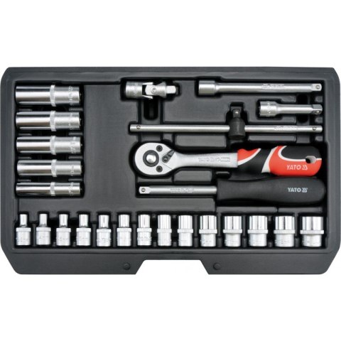 ZESTAW NARZĘDZIOWY 1/4'' 25 SZTUK XS YATO ZESTAW NARZĘDZIOWY 1/4'' 25 SZTUK XS YATO
