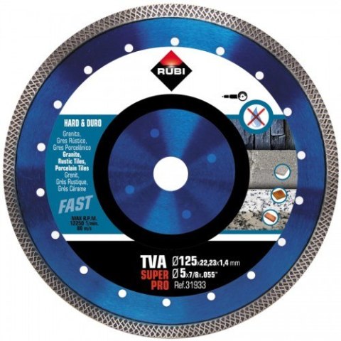 TARCZA DIAMENTOWA DO MAT. TWARDYCH, TURBO VIPER (TVA) 125MM RUBI TARCZA DIAMENTOWA DO MAT. TWARDYCH, TURBO VIPER (TVA) 125MM RUBI