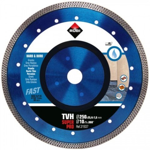 TARCZA DIAMENTOWA DO MATERIAŁÓW TWARDYCH TVH 250MM SUPERPRO RUBI TARCZA DIAMENTOWA DO MATERIAŁÓW TWARDYCH TVH 250MM SUPERPRO RUBI