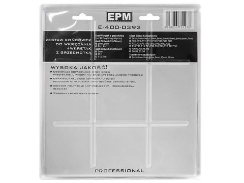 ZESTAW BITÓW Z GRZECHOTKĄ 62 SZTUK EPM ZESTAW BITÓW Z GRZECHOTKĄ 62 SZTUK EPM