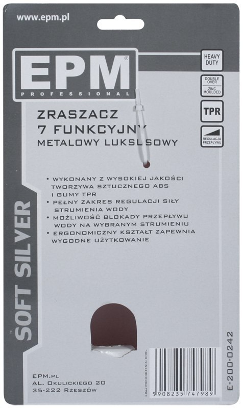 ZRASZACZ PISTOLETOWY 7-FUNKCYJNY SOFT SILVER EPM ZRASZACZ PISTOLETOWY 7-FUNKCYJNY SOFT SILVER EPM