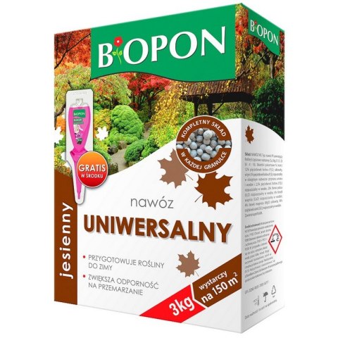 NAWÓZ JESIENNY . UNIWERSALNY GRANULAT KARTON Z UCHWYTEM 3 KG BIOPON NAWÓZ JESIENNY . UNIWERSALNY GRANULAT KARTON Z UCHWYTEM 3 KG BIOPON