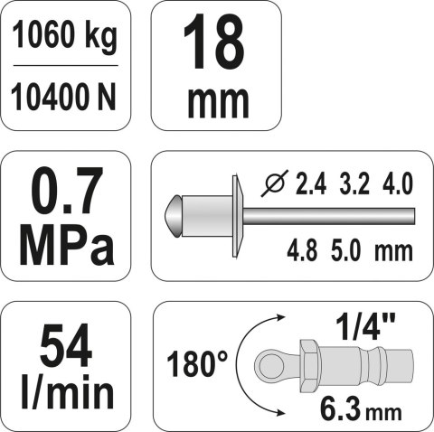 NITOWNICA PNEUMATYCZNA 2,4-5,0MM YATO NITOWNICA PNEUMATYCZNA 2,4-5,0MM YATO