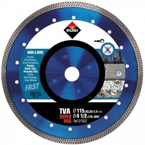 TARCZA DIAMENTOWA DO MAT. TWARDYCH, TURBO VIPER (TVA) 115MM RUBI TARCZA DIAMENTOWA DO MAT. TWARDYCH, TURBO VIPER (TVA) 115MM RUBI