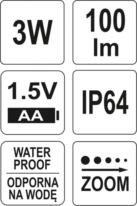 METALOWA LATARKA Z DIODĄ CREE 100*25MM YATO METALOWA LATARKA Z DIODĄ CREE 100*25MM YATO