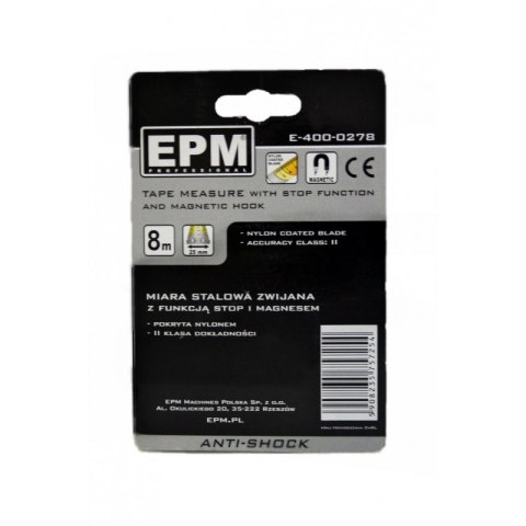 MIARA ZWIJANA ANTI-SHOCK 8M*25MM EPM MIARA ZWIJANA ANTI-SHOCK 8M*25MM EPM
