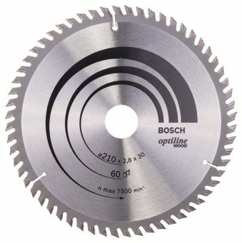 PIŁA TARCZOWA H OPTILINE WOOD 210*2,8*30/60Z BOSCH PIŁA TARCZOWA H OPTILINE WOOD 210*2,8*30/60Z BOSCH