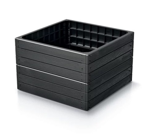 RABATA OGRODOWA BASE WOODY IBWS 756X756X250MM - ANTRACYT PROSPERPLAST